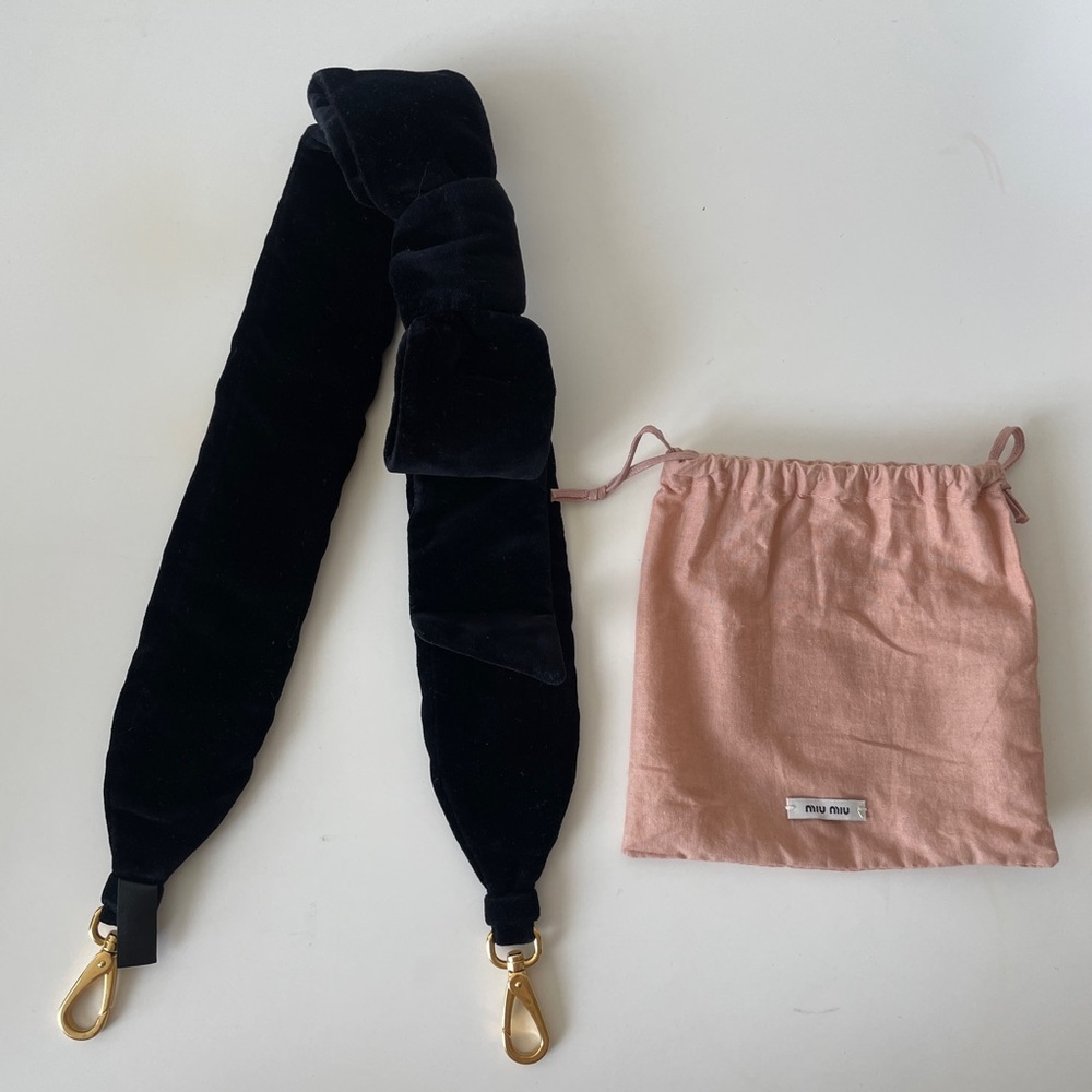 Miu Miu Black Velvet Shoulder Strap